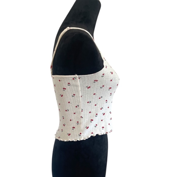 Cherry Print Cami with Ruffled Edges & Adjustable Straps - Picture 5 of 5